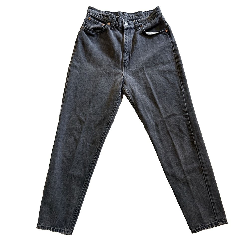 Vintage Levis 521 Jeans Womens 12 S Faded Black USA 90s Tapered Fit Tapered Leg